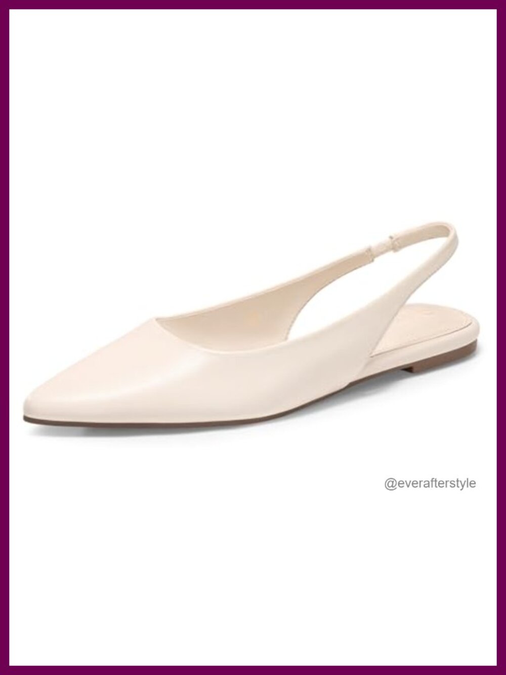 Womens Slingback Flats Pointed Closed Toe Slip On Ballet Dress Shoes Faux